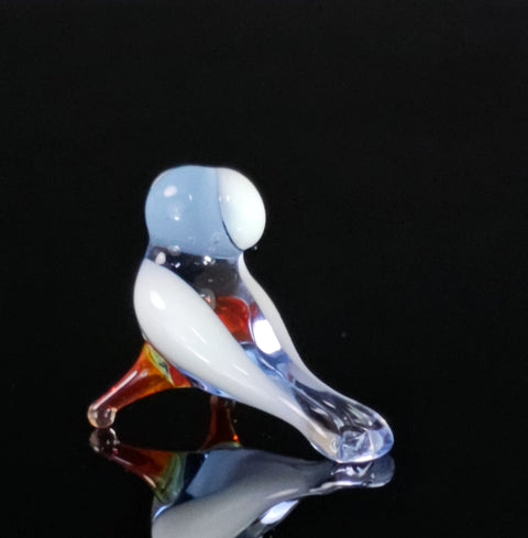 Light Blue Glass Owl Figurine, Handmade Murano Quality Design - Small