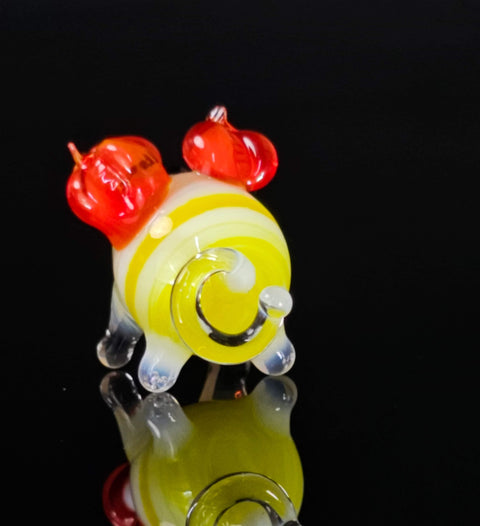 Yellow Glass Pig Figurine, Handmade Murano Quality Design - Small