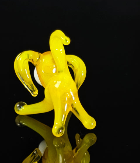 Yellow Glass Dog  Figurine, Handmade Murano Quality Design - Small