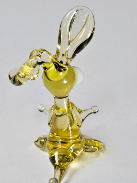 Amber Glass Rabbit Figurine, Handmade Murano Quality Design - Small