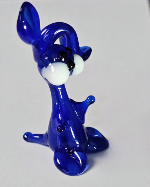 Blue Glass Rabbit Figurine, Handmade Murano Quality Design - Small