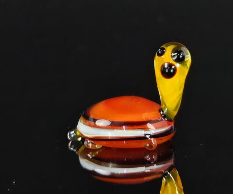 Red Glass Turtle Figurine, Handmade Murano Quality Design - Small