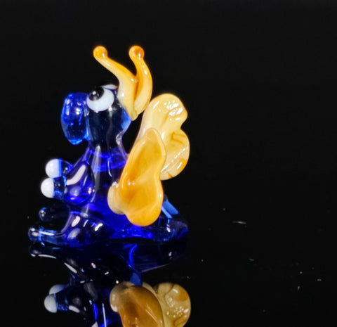 Blue/Ivory Glass Dragon Figurine, Handmade Murano Quality Design - Small