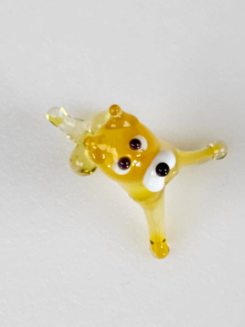 Yellow Glass Dog Figurine, Handmade Murano Quality Design - Small