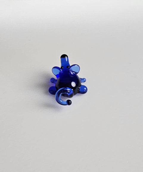 Blue Glass Mouse Figurine, Handmade Murano Quality Design - Small