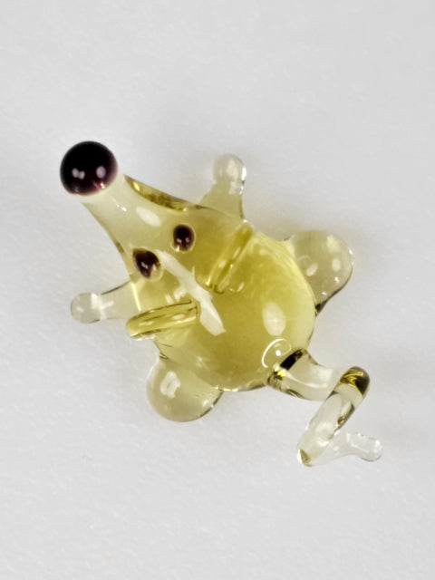 Amber Glass Mouse Figurine, Handmade Murano Quality Design - Small