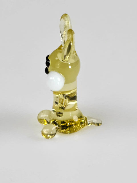 Amber Glass Rabbit Figurine, Handmade Murano Quality Design - Small