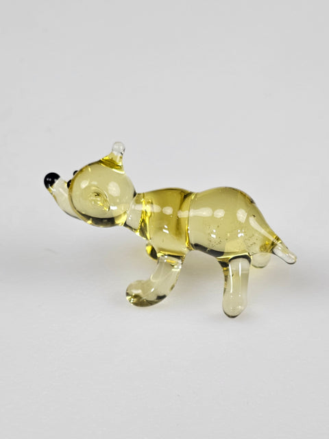 Amber Glass Bear Figurine, Handmade Murano Quality Design - Small