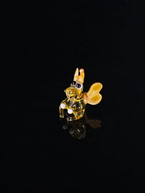 Amber/Ivory Glass Dragon Figurine, Handmade Murano Quality Design - Small