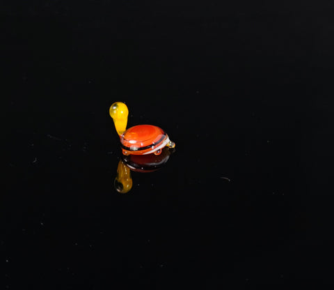 Orange Glass Turtle Figurine, Handmade Murano Quality Design - Small