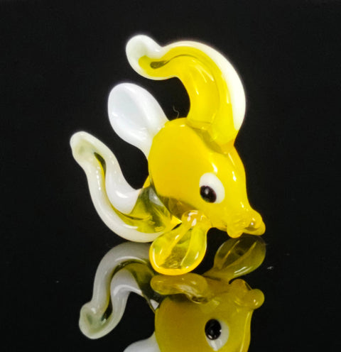 Yellow Glass Fish Figurine, Handmade Murano Quality Design - Small