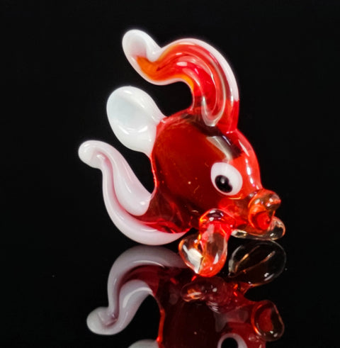 Red Glass Fish Figurine, Handmade Murano Quality Design - Small