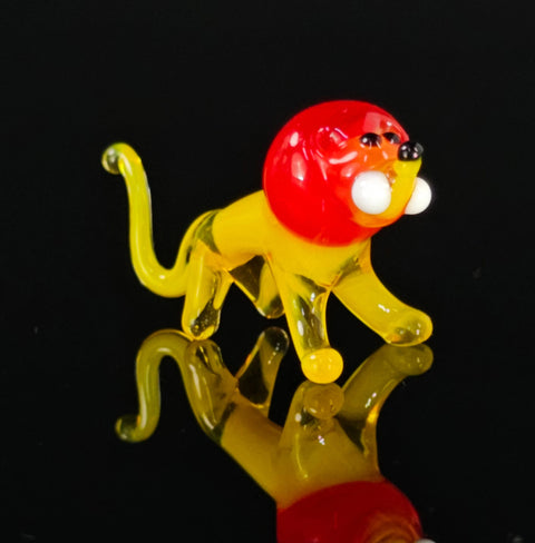 Glass Lion Figurine, Handmade Murano Quality Design - Small