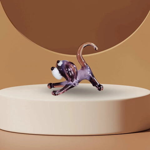 Purple Glass Dog Figurine, Handmade Murano Quality Design - Small