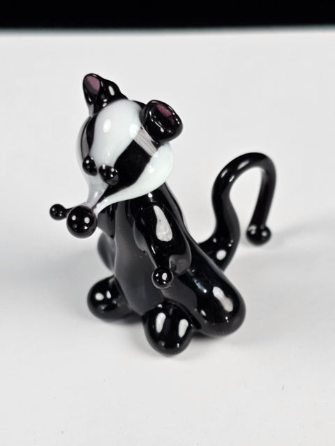 Glass Raccoon Figurine, Handmade Murano Quality Design - Small