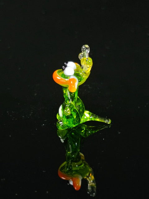 Glass Frog With Crown Figurine, Handmade Murano Quality Design - Small