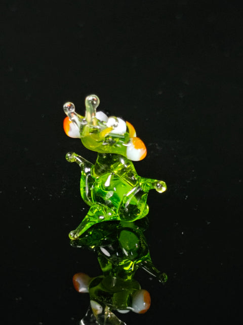 Glass Frog With Crown Figurine, Handmade Murano Quality Design - Small