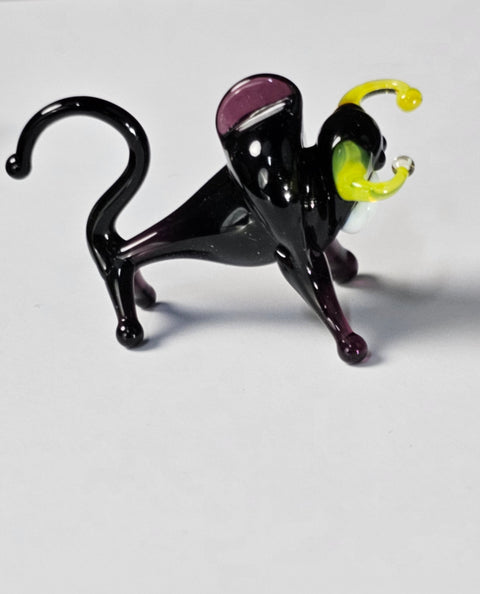 Black Glass Bull Figurine, Handmade Murano Quality Design - Small