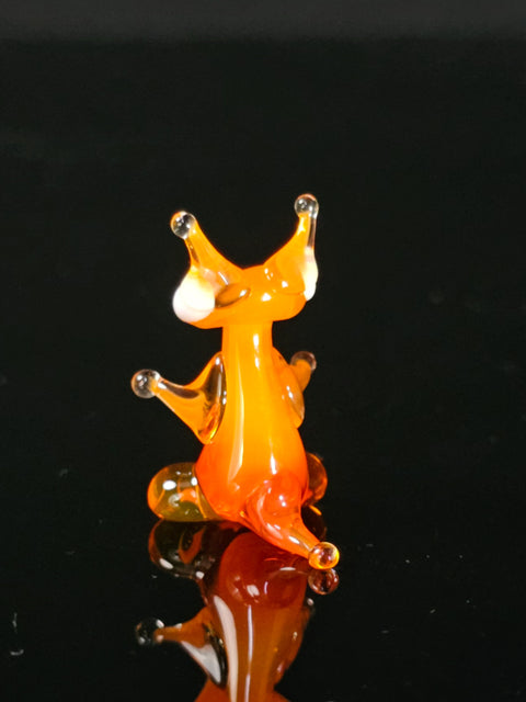 Glass Fox Figurine, Handmade Murano Quality Design - Small