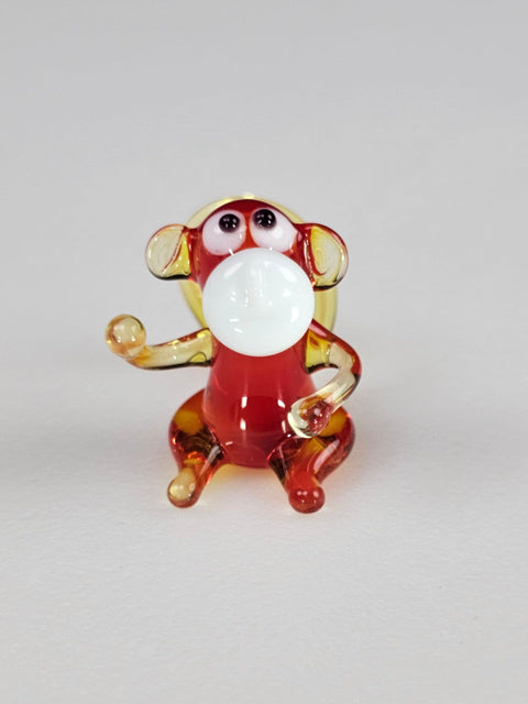 Red Glass Monkey Figurine, Handmade Murano Quality Design - Small