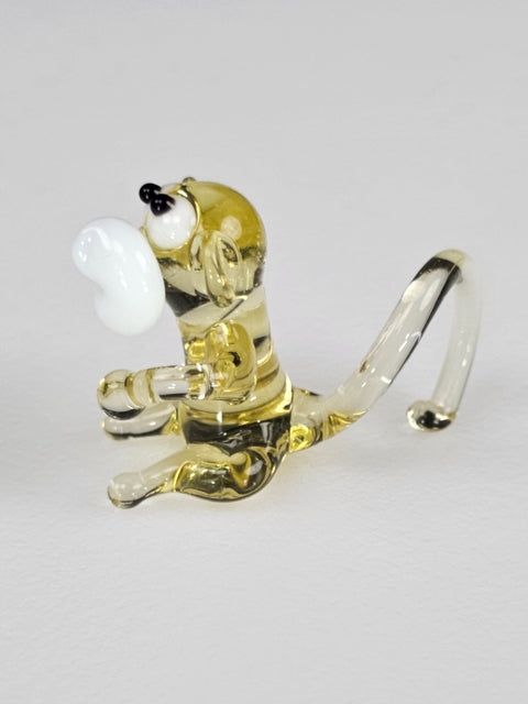 Amber Glass Monkey Figurine, Handmade Murano Quality Design - Small