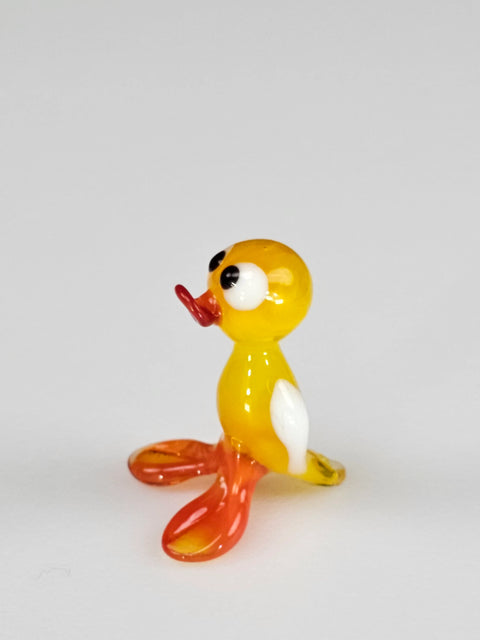 Yellow Glass Duck Figurine, Handmade Murano Quality Design - Small