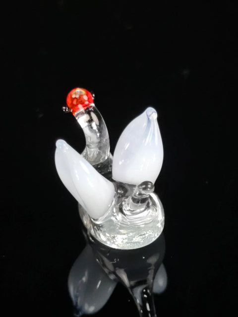 Clear Glass Swan Figurine, Handmade Murano Quality Design - Small