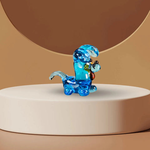 Blue Glass Puppy Figurine, Handmade Murano Quality Design - Small