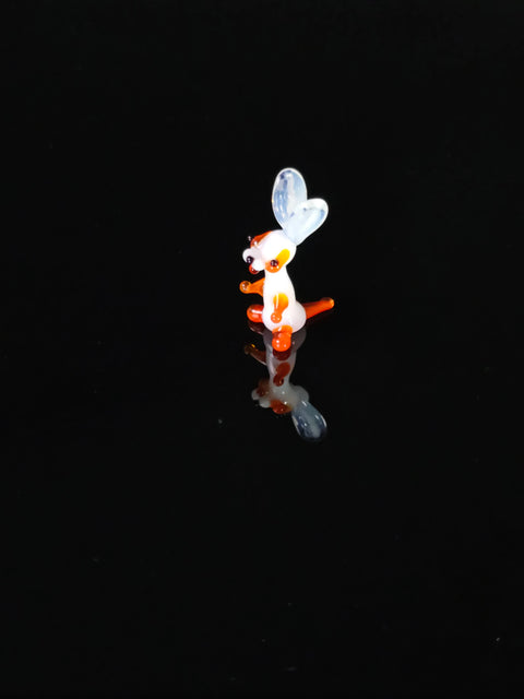 Orange Glass Rabbit  Figurine, Handmade Murano Quality Design - Small