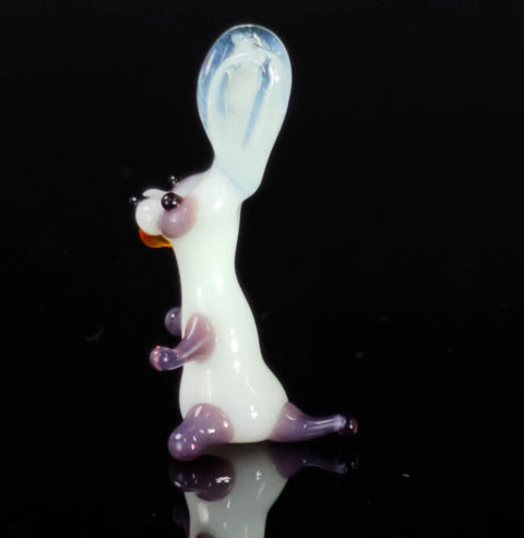 Purple Glass Rabbit Figurine, Handmade Murano Quality Design - Small