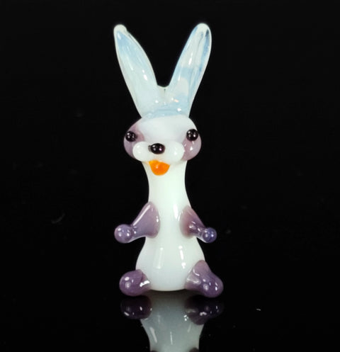 Purple Glass Rabbit Figurine, Handmade Murano Quality Design - Small