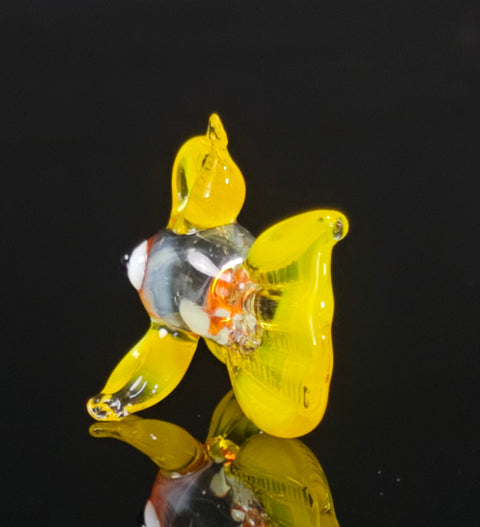 Yellow Glass Fish Figurine, Handmade Murano Quality Design - Small