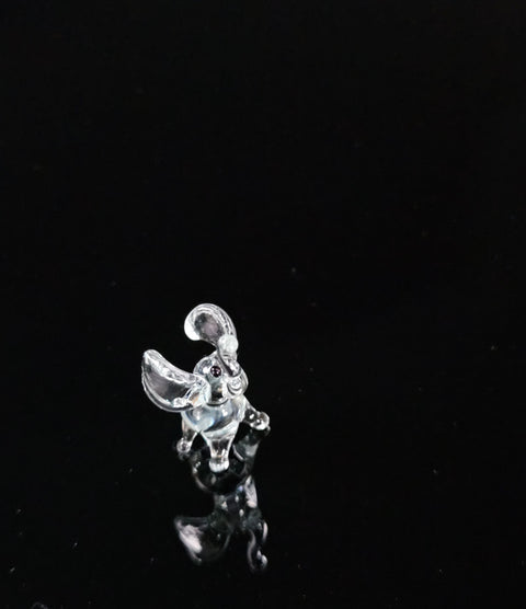 Clear Glass Elephant Figurine, Handmade Murano Quality Design - Small