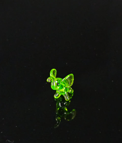 Green Glass Elephant Figurine, Handmade Murano Quality Design - Small