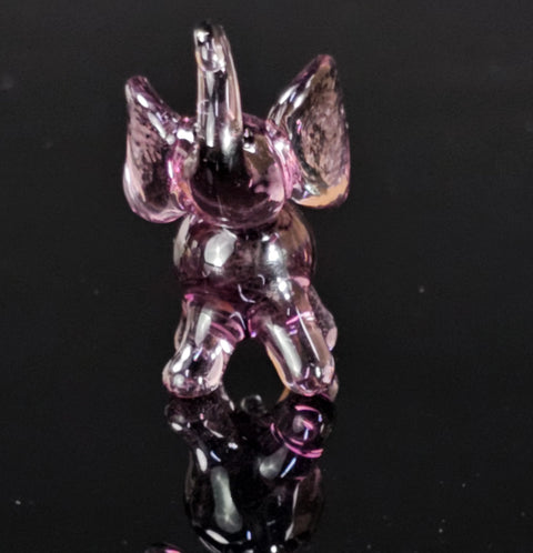 Purple Glass Elephant Figurine, Handmade Murano Quality Design - Small