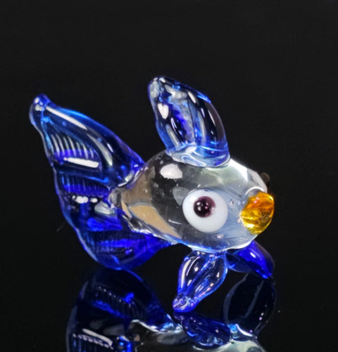 Blue Glass Fish Figurine, Handmade Murano Quality Design - Small