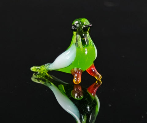 Green Glass Bird Figurine, Handmade Murano Quality Design - Small