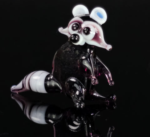 Glass Raccoon Figurine, Handmade Murano Quality Design - Small