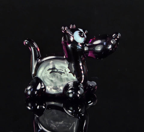 Purple Glass Scotty Dog Figurine, Handmade Murano Quality Design - Small