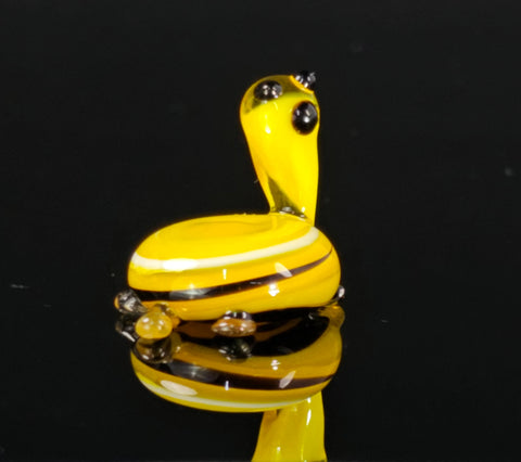 Yellow Glass Turtle Figurine, Handmade Murano Quality Design - Small