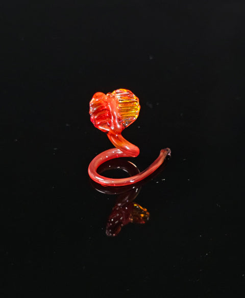 Red Glass Cobra Figurine, Handmade Murano Quality Design - Small