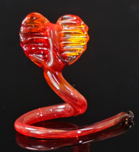 Red Glass Cobra Figurine, Handmade Murano Quality Design - Small