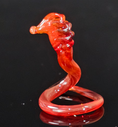 Red Glass Cobra Figurine, Handmade Murano Quality Design - Small