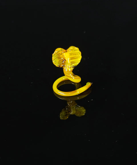 Yellow Glass Cobra Figurine, Handmade Murano Quality Design - Small