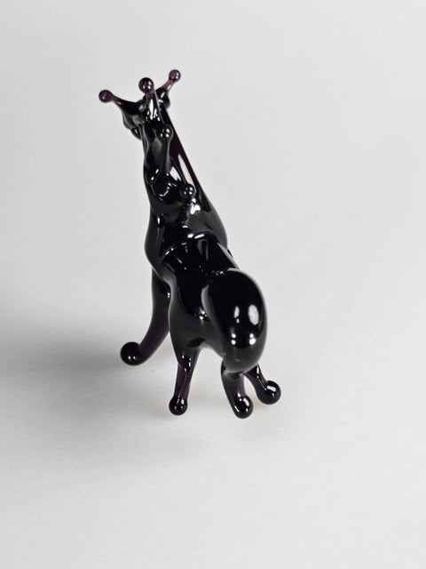 Black Glass Horse Figurine, Handmade Murano Quality Design - Small