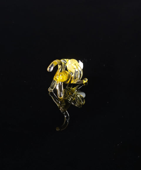 Amber Glass Dog Figurine, Handmade Murano Quality Design - Small