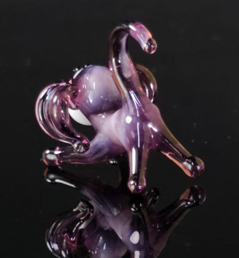 Purple Glass Dog Figurine, Handmade Murano Quality Design - Small