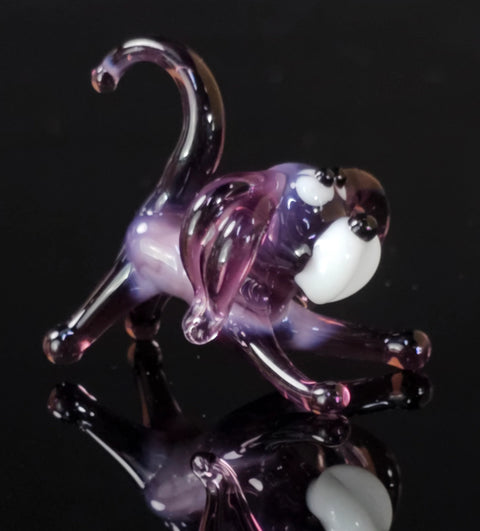 Purple Glass Dog Figurine, Handmade Murano Quality Design - Small