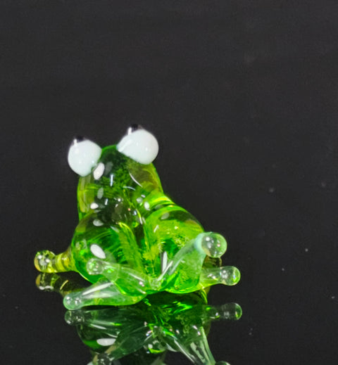 Glass Frog Figurine, Handmade Murano Quality Design - Small