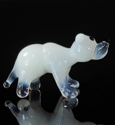 Glass Polar Bear Figurine, Handmade Murano Quality Design - Small